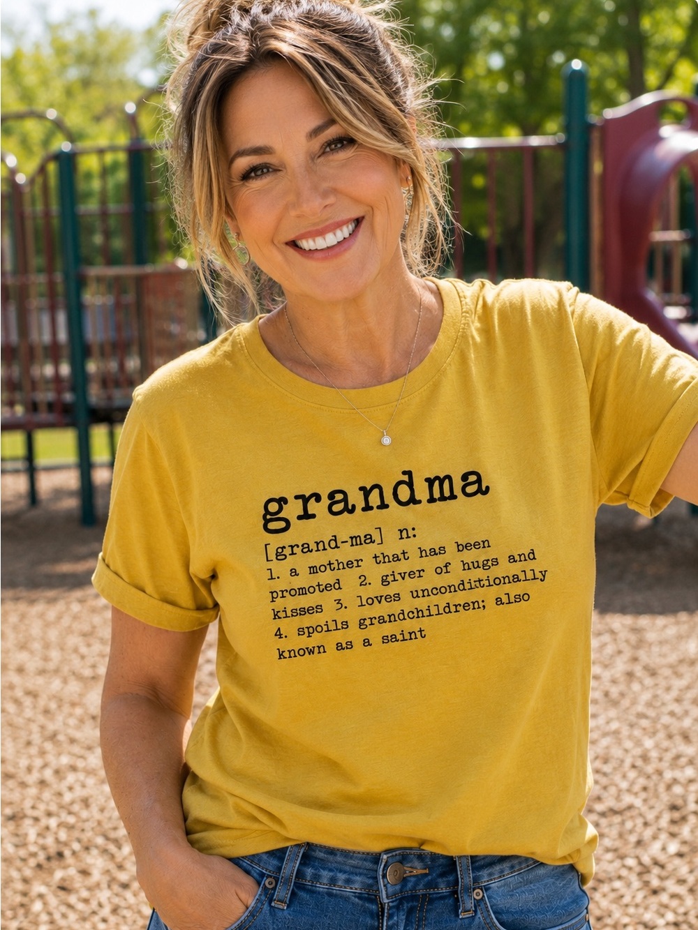 Grandma Definition Graphic Tee | Mustard Yellow T-Shirt Funny Grandma Gift XL